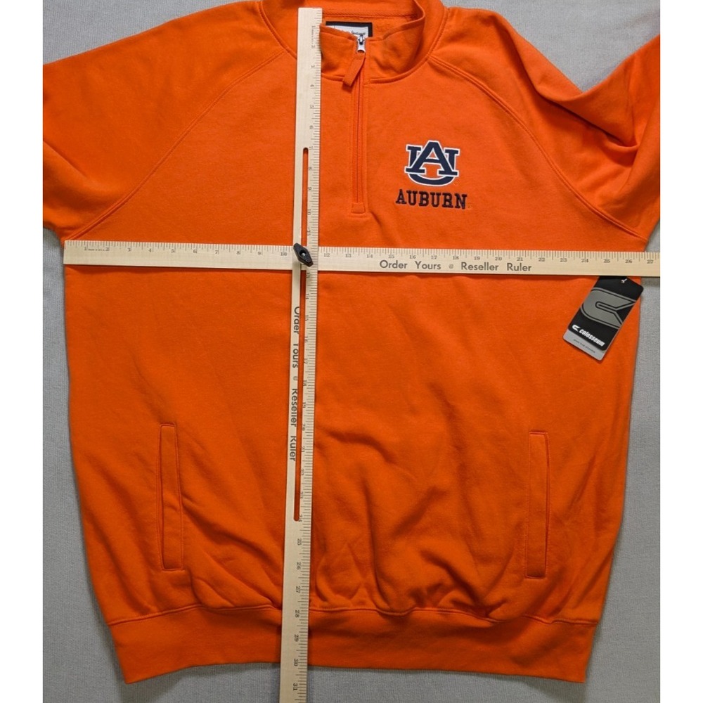Auburn Tigers Pullover Mens 2XL XXL Orange Colosseum Sweatshirt Zip New Fleece - Picture 10 of 12